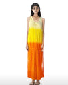 Women Ombre Tassle Cotton Maxi Dress