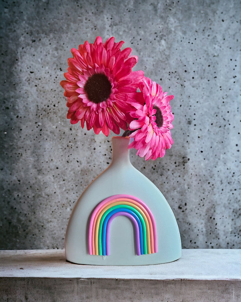 Rainbow Large Neon Flat Vase
